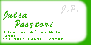 julia pasztori business card